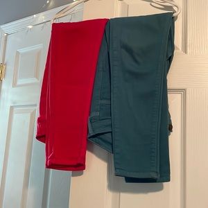 2 pairs colored skinny jeans